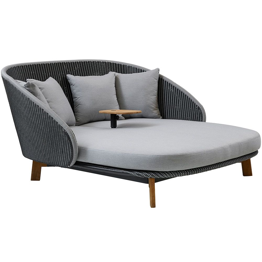 Peacock solsäng harmaa sis.. tyynyt