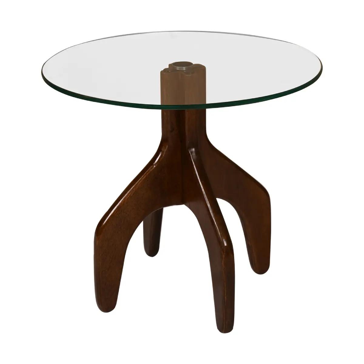GIBSON-sohvapöytä, ruskea/kirkas, Ø 50 x P 50 x L 50 x K 45 cm