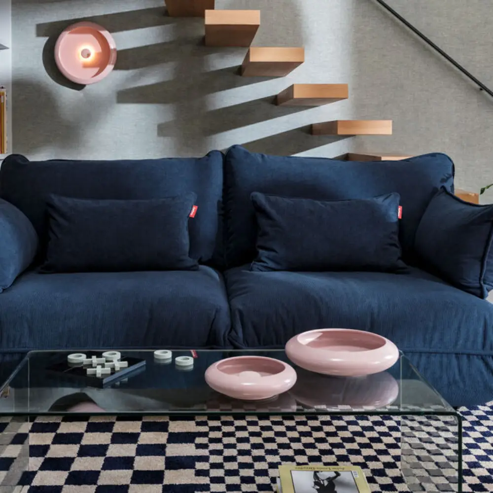 recycled king koristeellinen tyyny cord deep blue