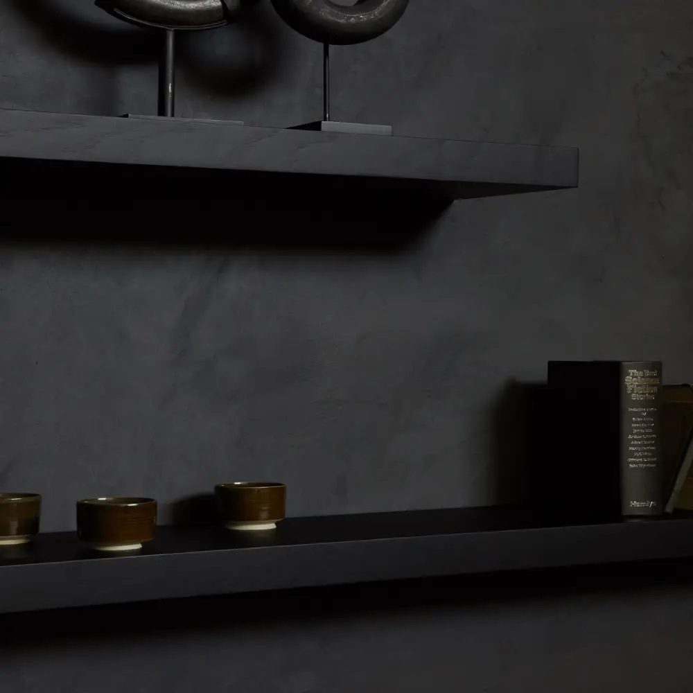  Seinähylly Mustaksi petsattua tammea 210x22 cm